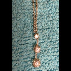 Silver platted CZ necklace & earring set